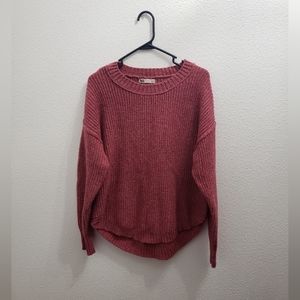 SO Cozy Pink Sweater with Drop Shoulder- Size XL Juniors